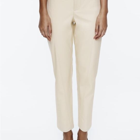 ZARA FAUX LEATHER PANTS - Picture 7 of 11